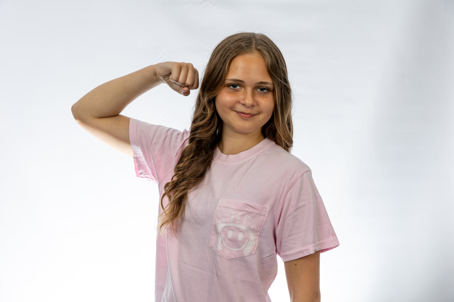 #33 Budds Creek Pink Smiley Tee